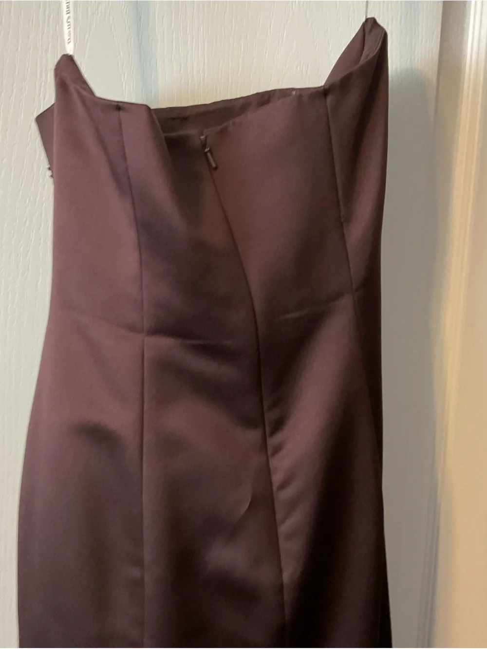 David's Bridal Strapless Beaded brown  Gown